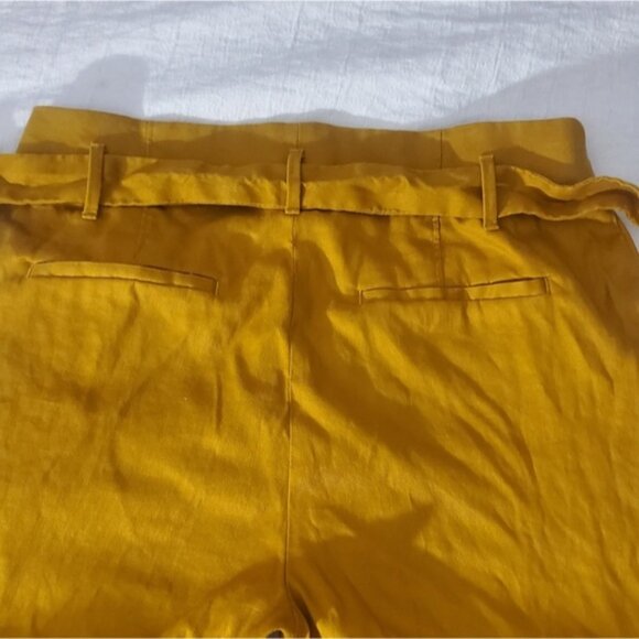 Banana Republic High-Rise Wide-Leg Mustard Linen-Cotton Pant - Picture 12 of 13